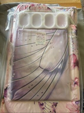 Purple Butterfly shower curtain with rings, mat and toilet mat